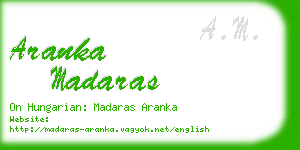 aranka madaras business card